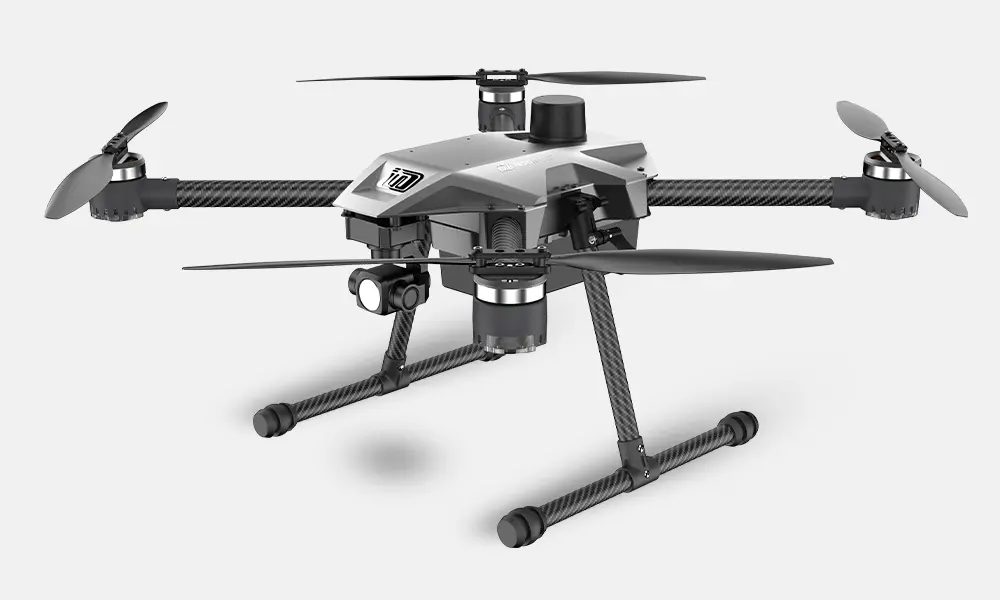 cyberone drone in black and grey coloured has
                        placed on white floor and background